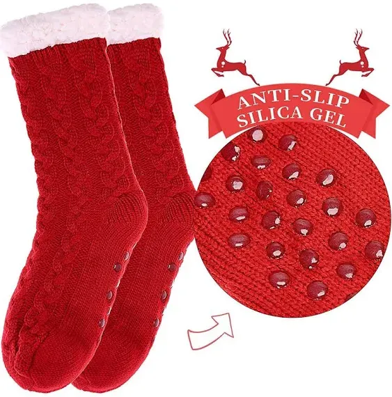 SDBING Women's Super Soft Warm Cozy Fleece Lined Fuzzy Slipper Socks with