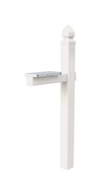 Architectural Mailboxes Post White Vinyl Crossarm Convertible Rust-Proof Durable