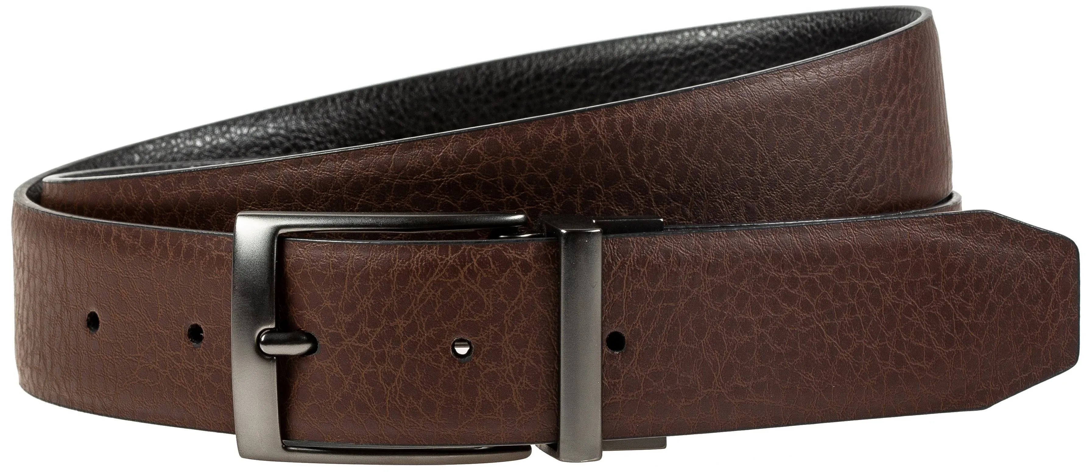 Men's Nike Black & Brown Textured Reversible Leather Belt