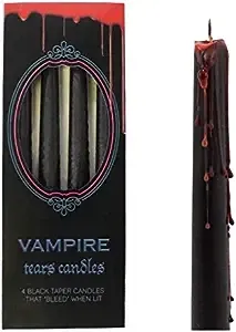 something different Vampire Tears Black Candles - Set of 4 Bleeding Candles -...