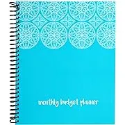 Paper Junkie Blue Monthly Budget Planner, Bill Organizer with 24 Pockets for Receipts, Home Expense Tracker (8x10 In)