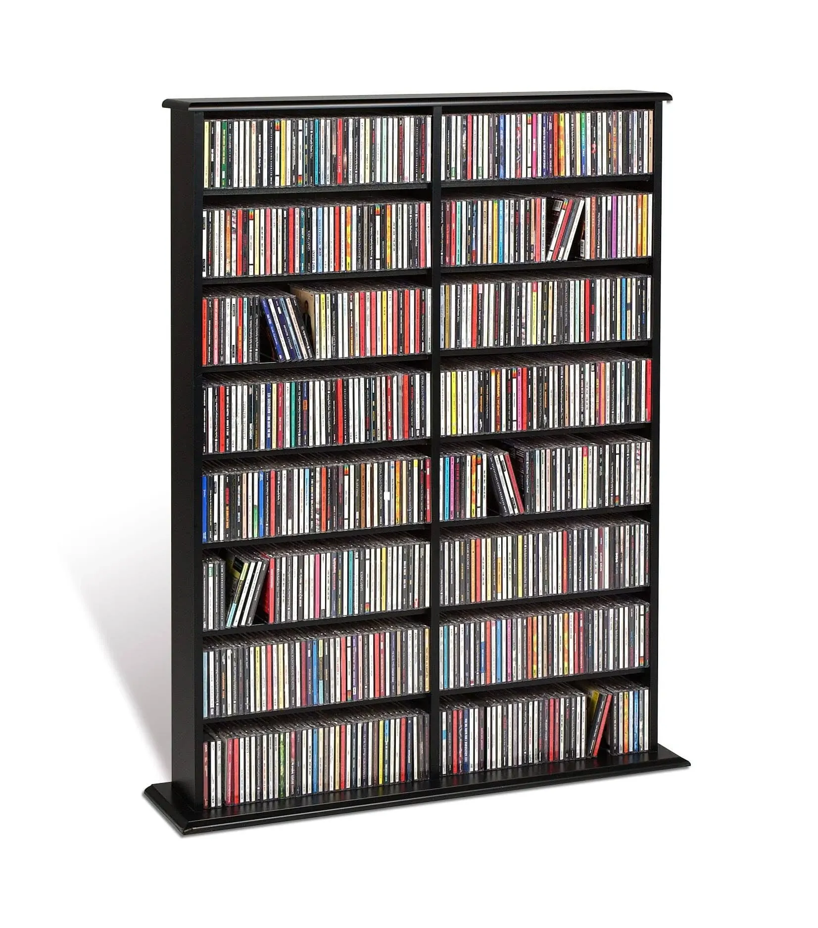 Prepac Double Width Multimedia Wall Storage, Black