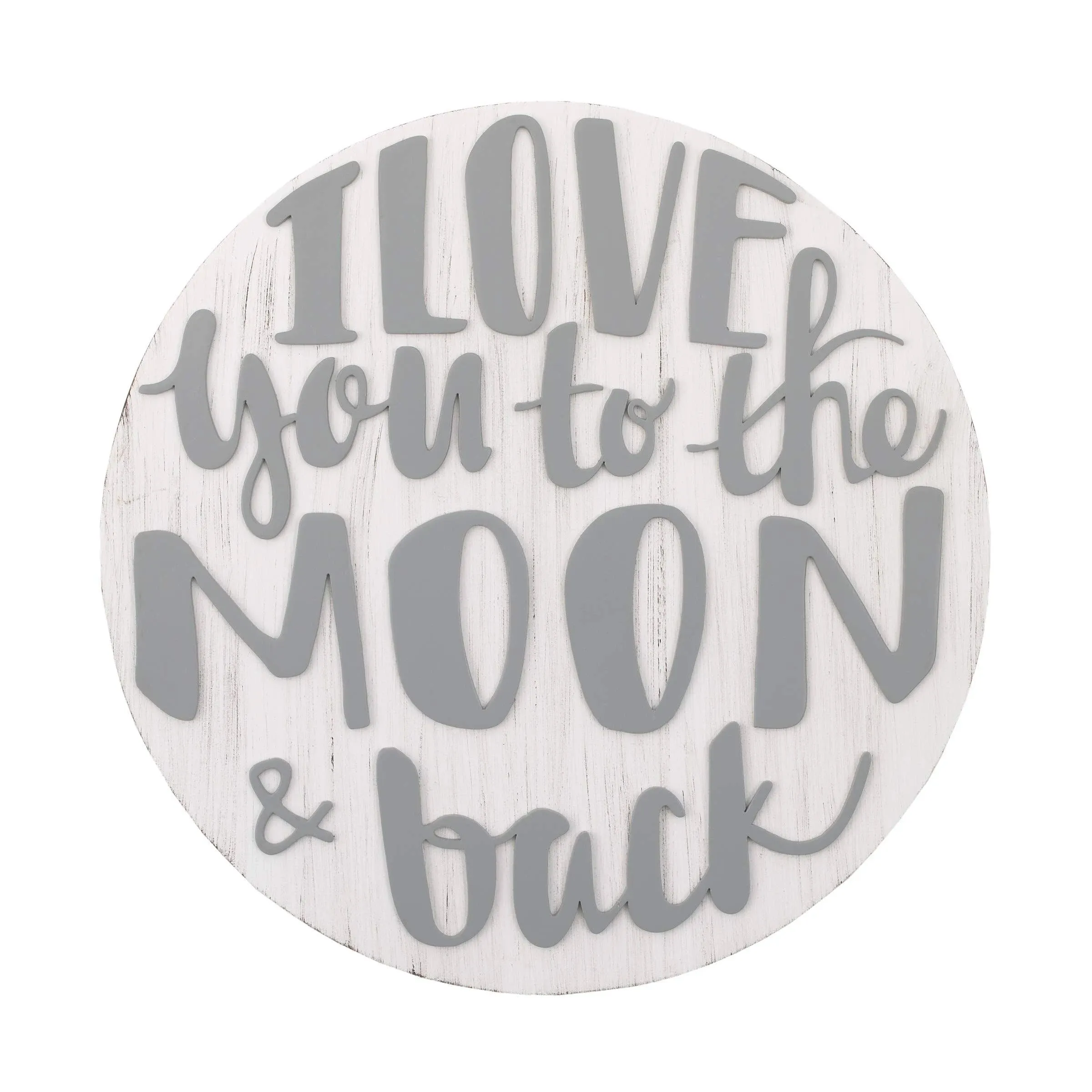 NoJo I Love You to the Moon and Back Wood Nursery Wall D&eacute;cor