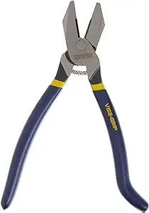 Irwin 2078909 Iron Workers Plier, 9 in OAL, Blue/Yellow Handle, Cushion Grip Handle, 7/25 in W Jaw, 1-1/2 in L Jaw