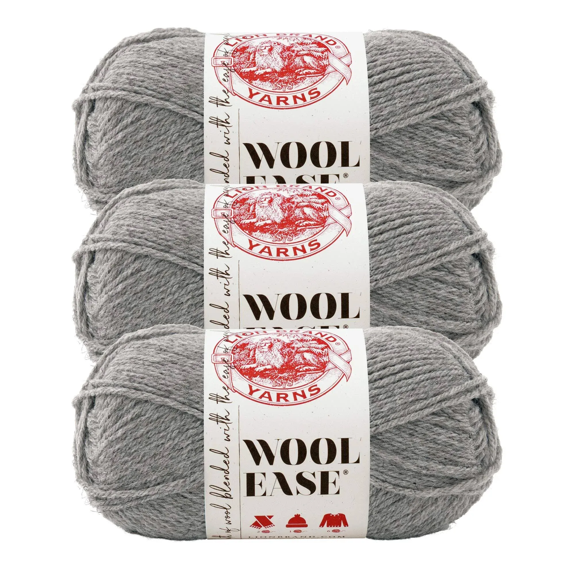 (3 Pack) Lion Brand Yarn Wool-Ease Yarn, Fisherman