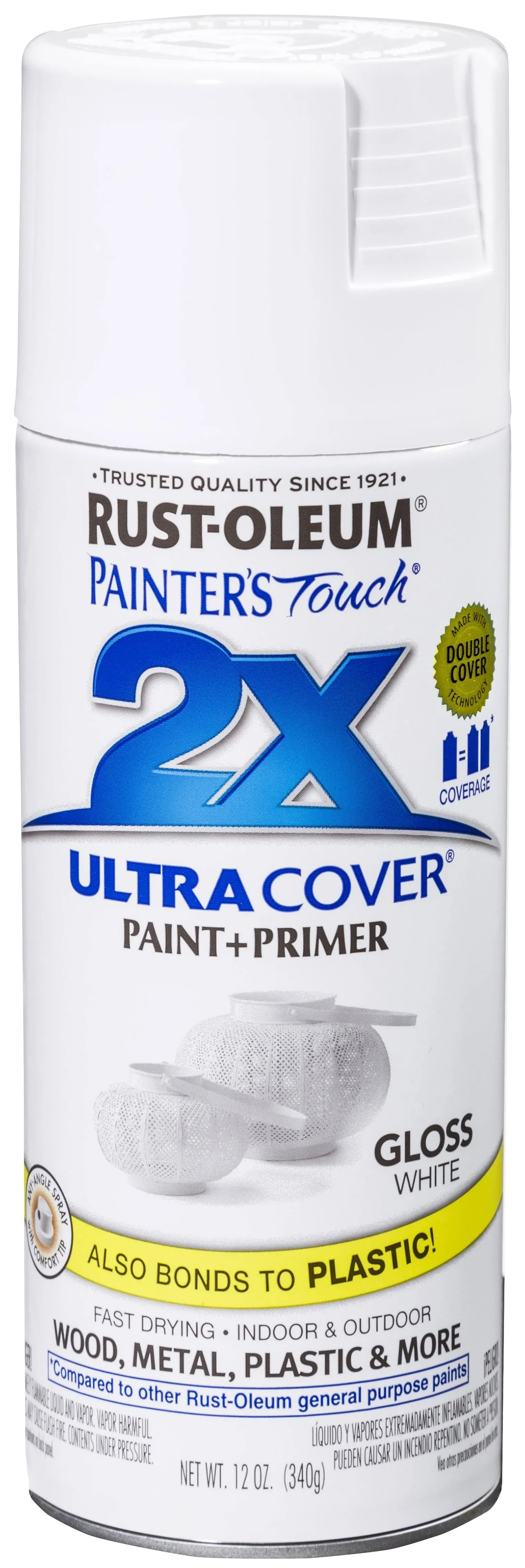 Rust Oleum Painter s Touch Ultra Cover 2X Spray Paint 12oz Gloss White