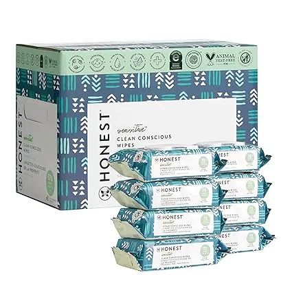 Honest Wipes, Plant-Based - 8 resealable packs [576 wipes]