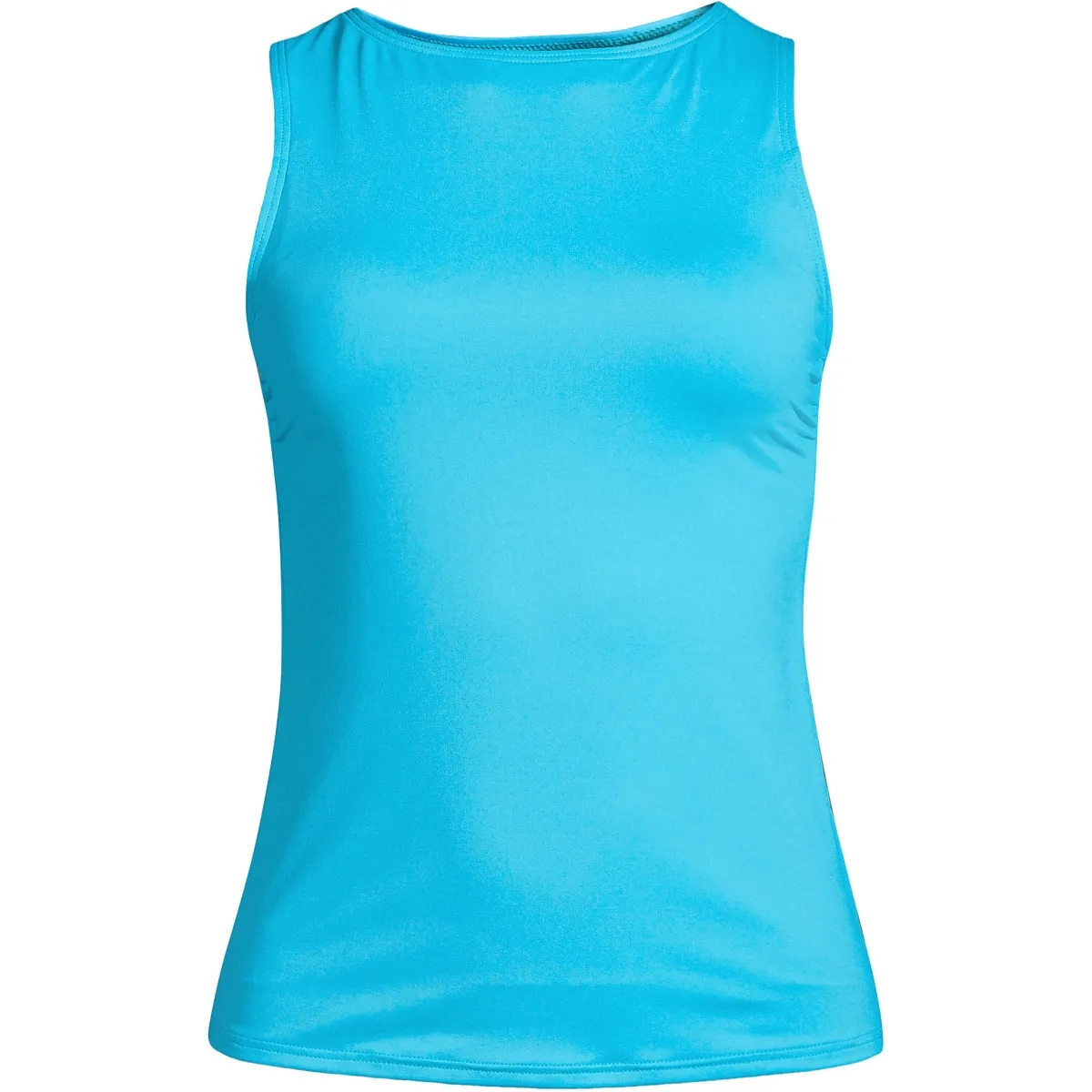 Lands&#039; End Women&#039;s Top Petite 10P High Neck UPF 50 Tankini Blue A473481