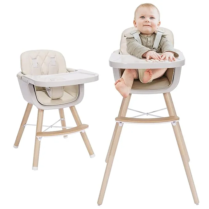 Corrigan Studio 3-in-1 Convertible Wooden High Chair