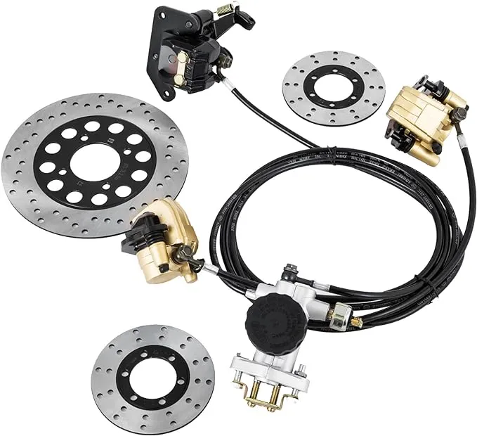 Vevor Go Kart Brake Master Cylinder Kit Go Kart Hydraulic Brake Kit Universal Go Karts Brake Kit Kandi Complete Including Master Cylinder, Hose, Caliper, Pad for 150cc : Automotive