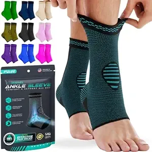 Modvel 2 Pack Ankle Brace Compression Sleeve | Injury Recovery, Joint Pain | FSA or HSA eligible | Achilles Tendon Support, Plantar Fasciitis Foot Socks with Arch SupportModvel 2 Pack Ankle Brace Compression Sleeve | Injury Recovery, Joint Pain | FSA or 