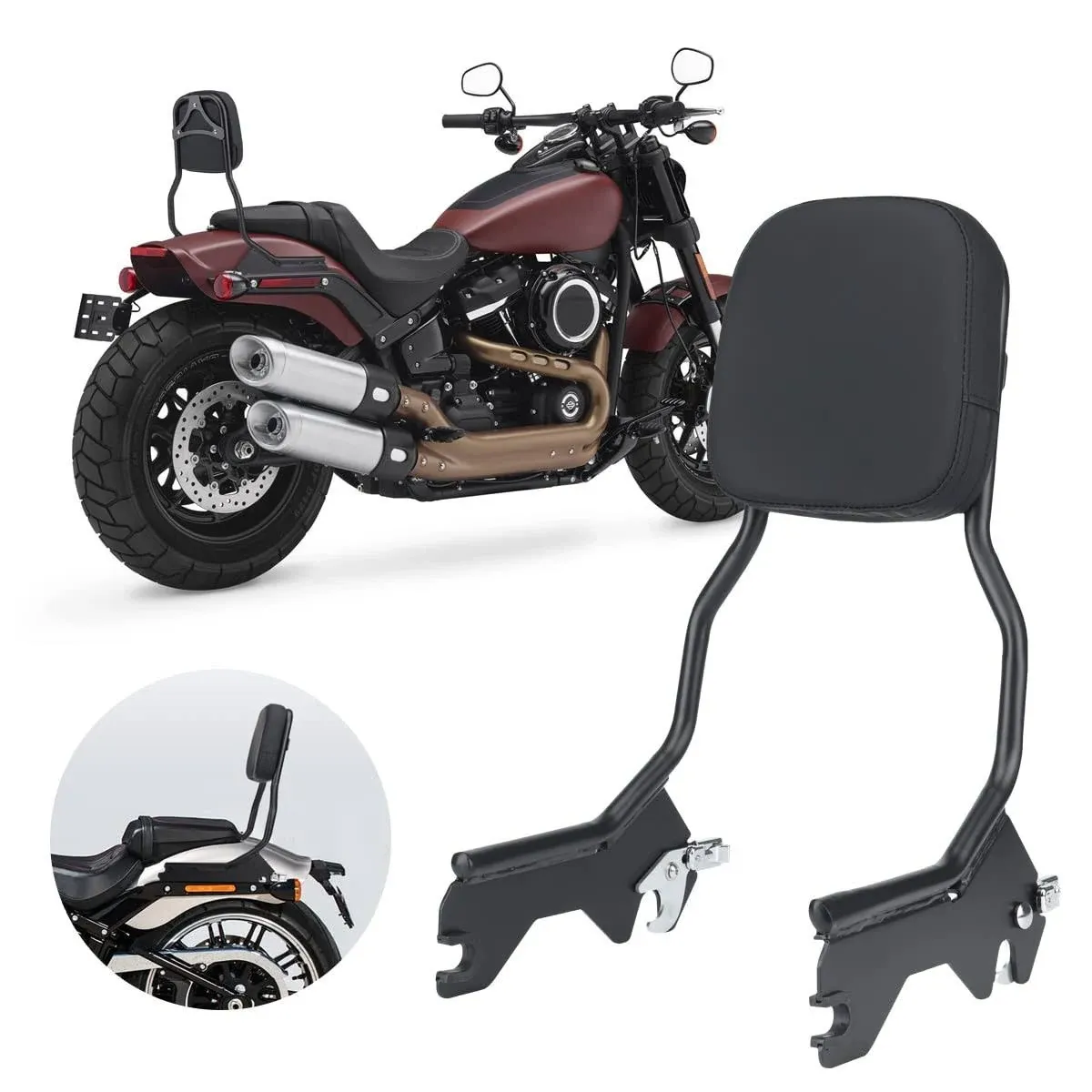 FIASRAC Upgraded Version Rear Passenger Sissy Bar Backrest, Detachable Sissy Bar ...