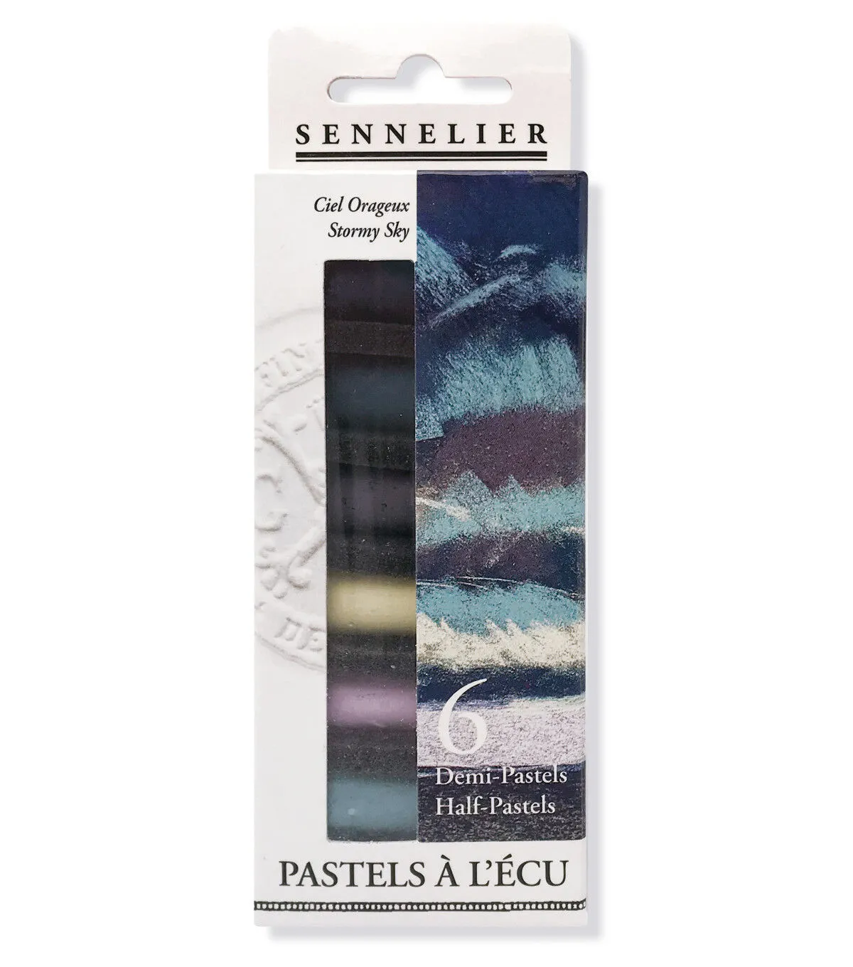 Sennelier Extra-Soft Half Pastel 6 Stick Set, 6 Count (Pack of 1), Stormy Sky