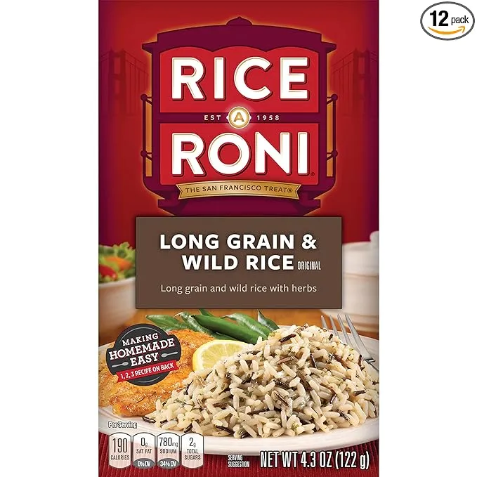 Rice-A-Roni Long grain & wild rice with herbs, 4.3 Ounce Pack of 12