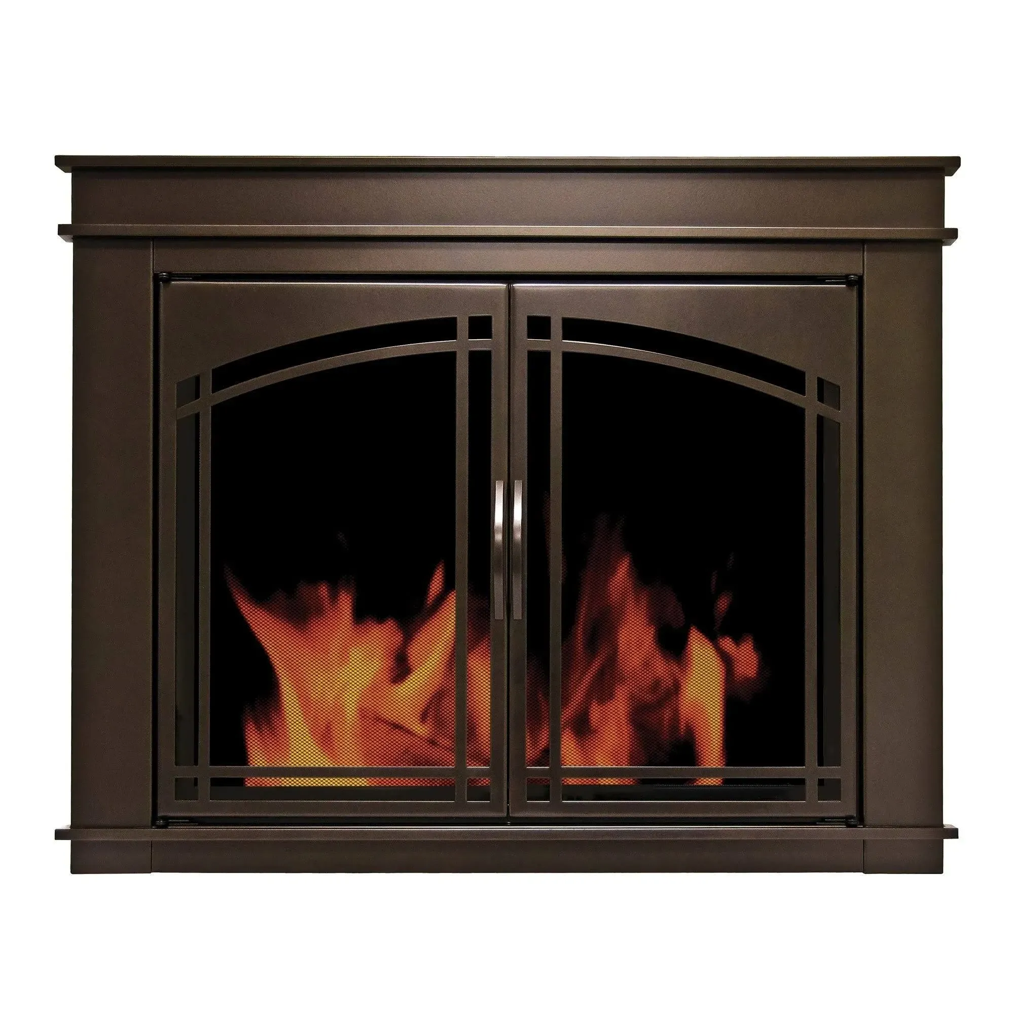 Pleasant Hearth Fenwick Glass Firescreen Oil Rubbed Bronze - Small