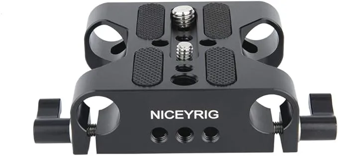 Niceyrig Multipurpose Camera Base Plate with 15mm Rod Rail Clamp for DSLR Rig ...