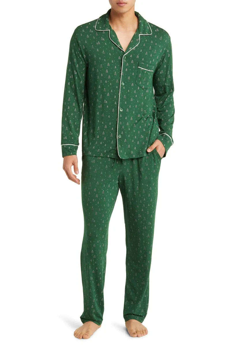 Shop Eberjey William Pajama Set In Winter Pine