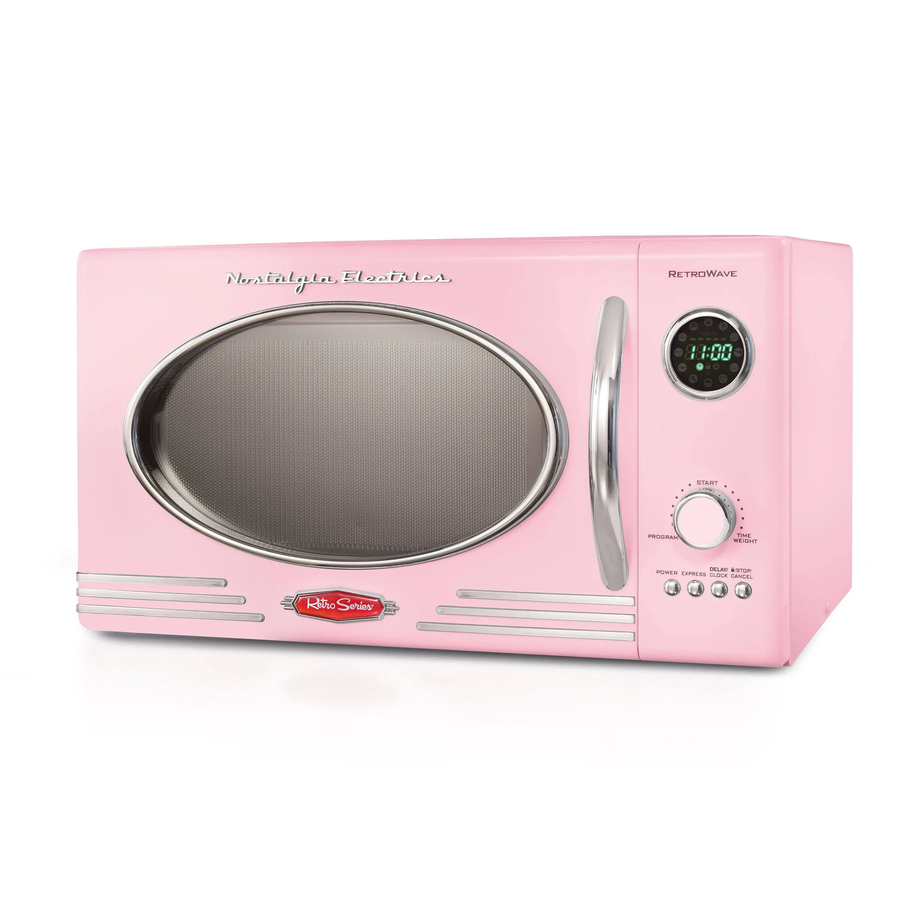 Nostalgia NRMO9AQ Retro Microwave Oven, 0.9 Cu. Ft. Aqua