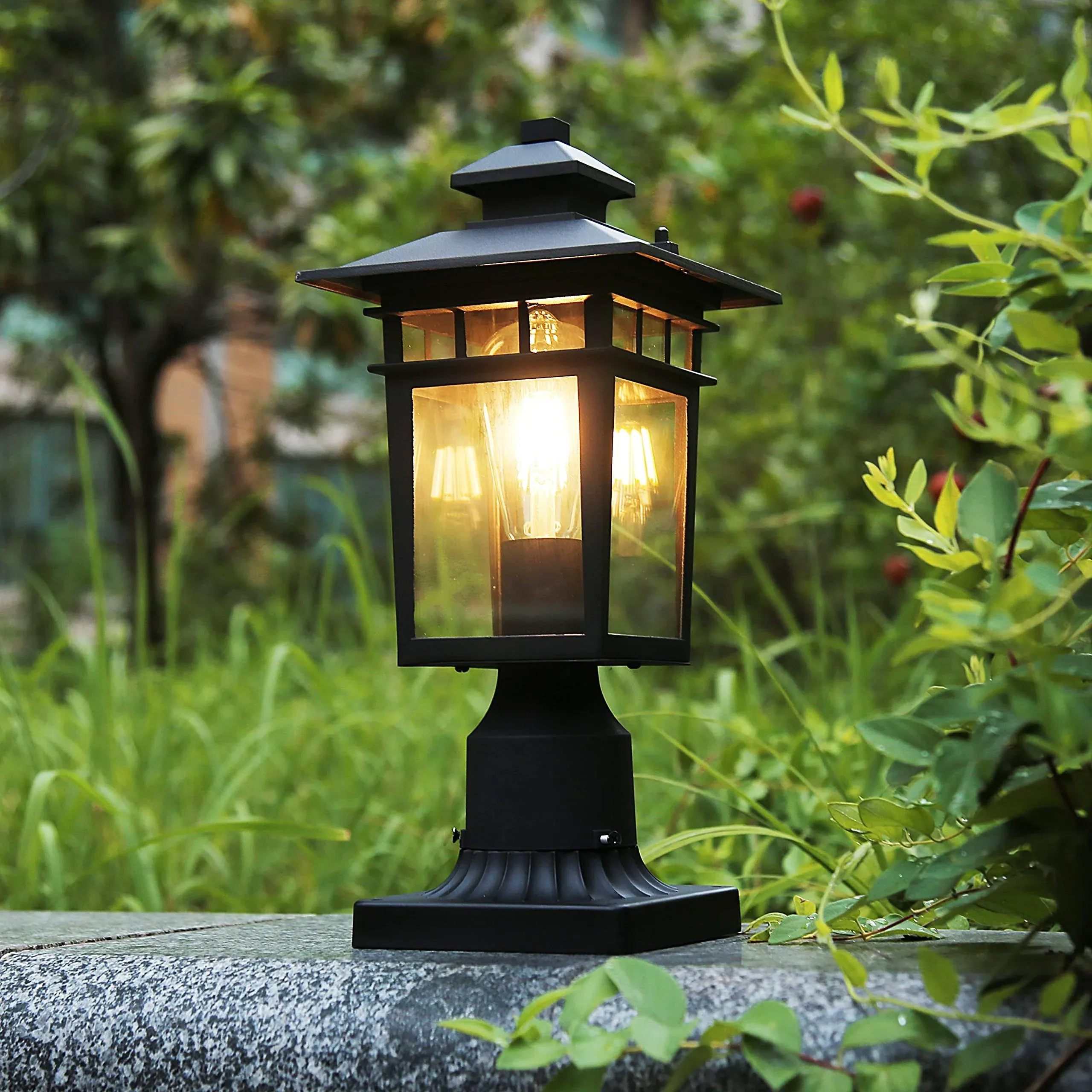 Modern Outside Post Light With 3inch Pier Mount Baseblack Outdoor Column Light A