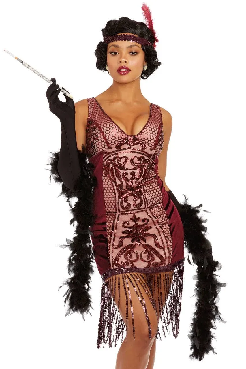 Dreamgirl Women's Red Vava Voom Flapper Adult Costume Red M