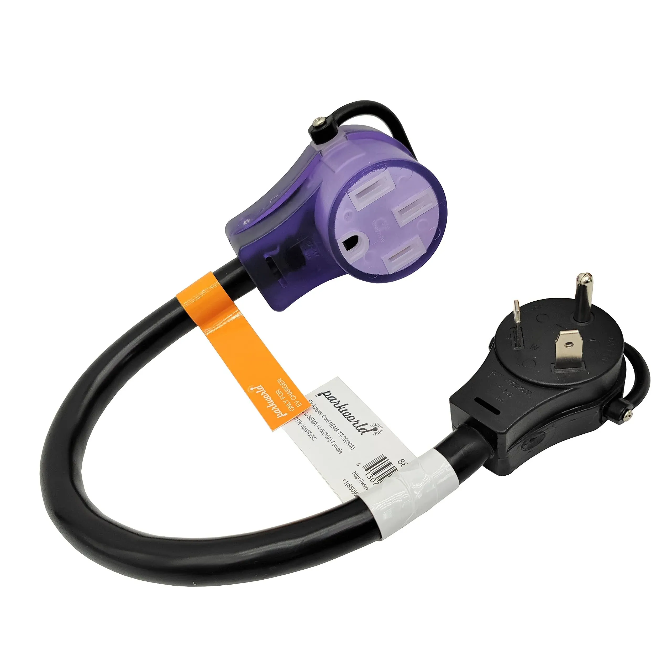 Parkworld 885378 EV Adapter Cord NEMA TT-30P to 14-50R (Only for EV or Tesla Use, Not for RV) 1.5ft