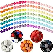 240PCS Silicone Beads, 48 Colors 15mm Silicone Beads Bulk Soft Round Silicone Beads for Keychain Making, Silicone Beads for Pens,Bracelets,Necklace Lanyards