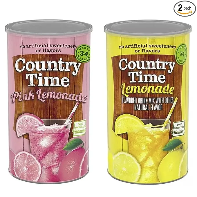 Country Time Lemonade Mix Variety Pack - By Obanic - 2 Pack, 82.5 oz