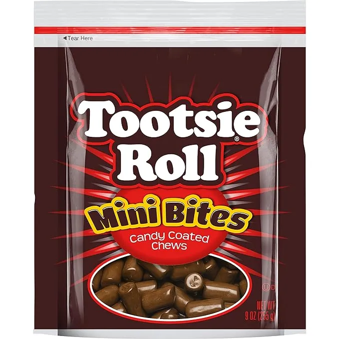 Tootsie Roll Mini Bites Candies Coated Chews, 9 Oz.