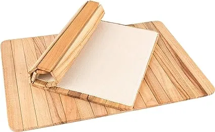 BOUMBI Fragrant Camphor Laurel Roll-up Wood Placemats Set of 2