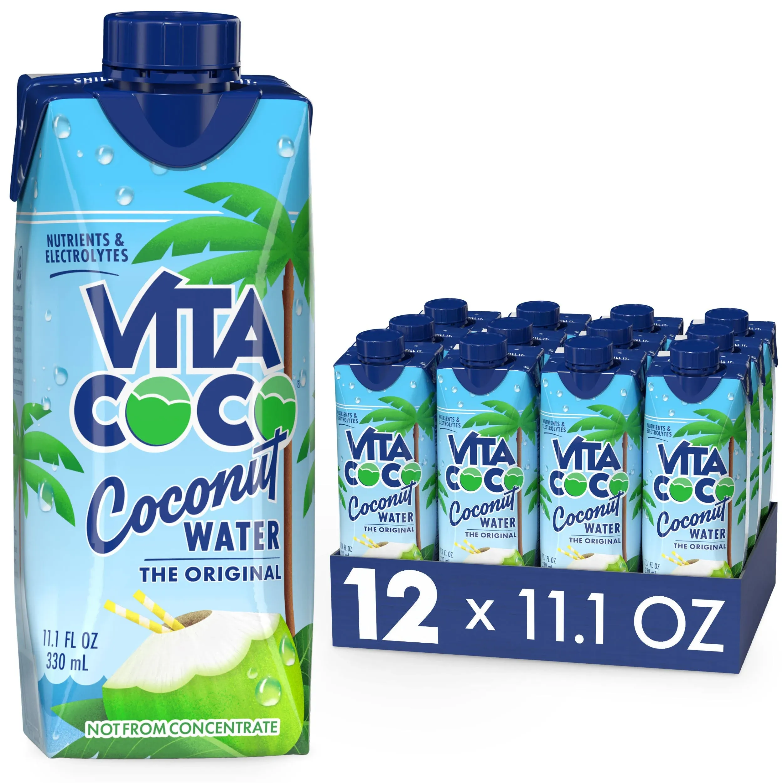 Vita Coco Coconut Water, 11.1 Oz, Pack Of 12 Bottles