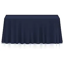 Lann's Linens - 90" x 156" Premium Tablecloth for Wedding/Banquet/Restaurant - Rectangular Polyester Fabric Table Cloth - Navy Blue