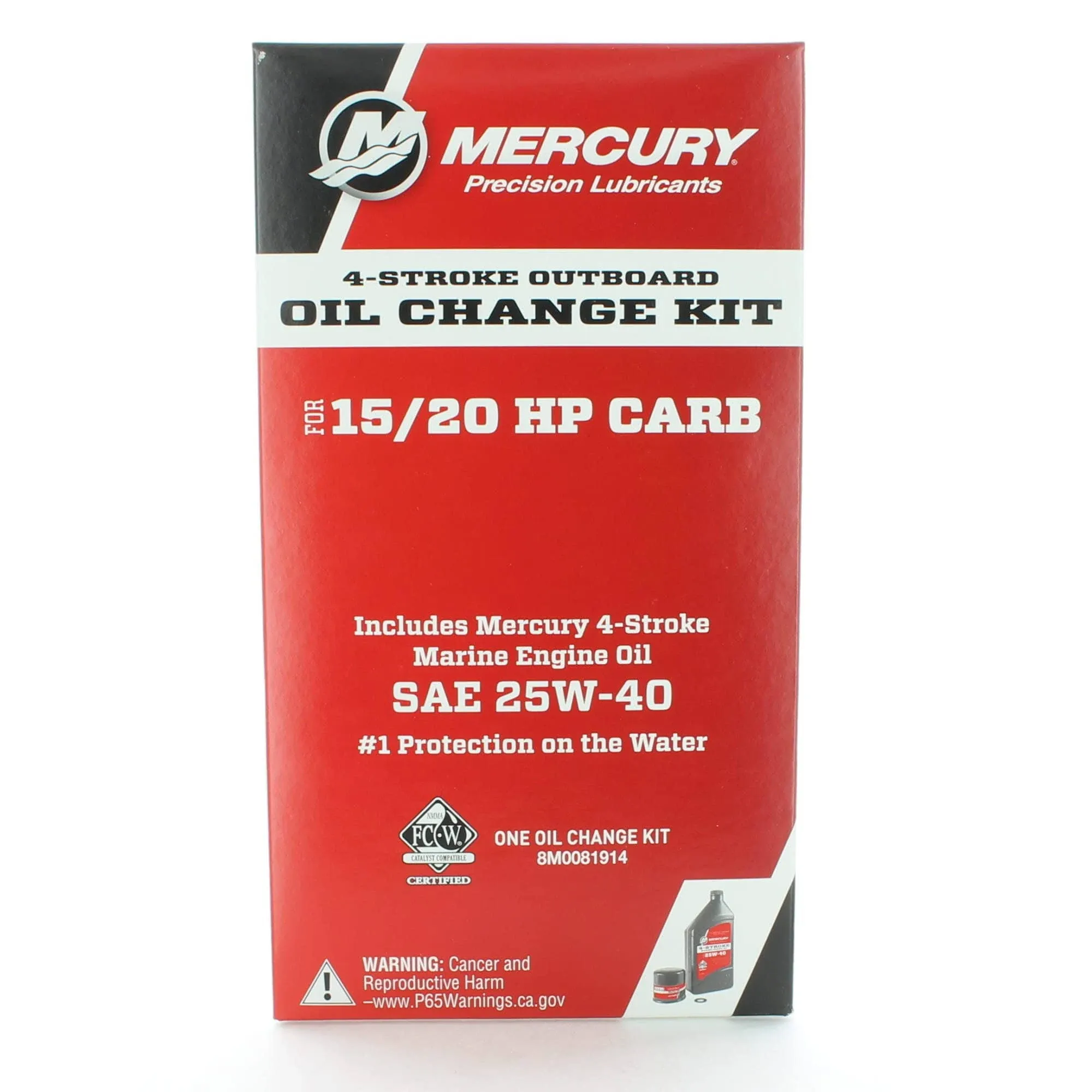 OEM Mercury Marine 4-Stroke 15/20HP Carb Outboard Oil Change Kit 8M0081914