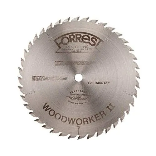 FORREST WW10407125, 10&#034; WOODWORKER II TABLE SAW BLADE 5/8 Bore .125 Kerf 40T