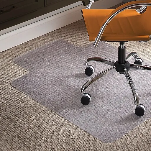 ES Robbins&#174; Natural Origins Chair Mat With Lip For Carpet, 45 x 53, Clear