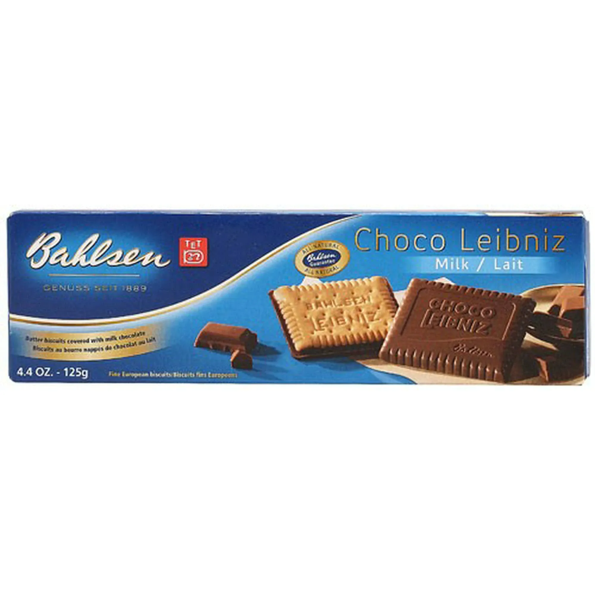 Bahlsen Choco Leibniz Milk Cookies - Leibniz Butter Biscuits Topped with A Thick Layer of European Chocolate -4.4 Ounce (Pack of 2)