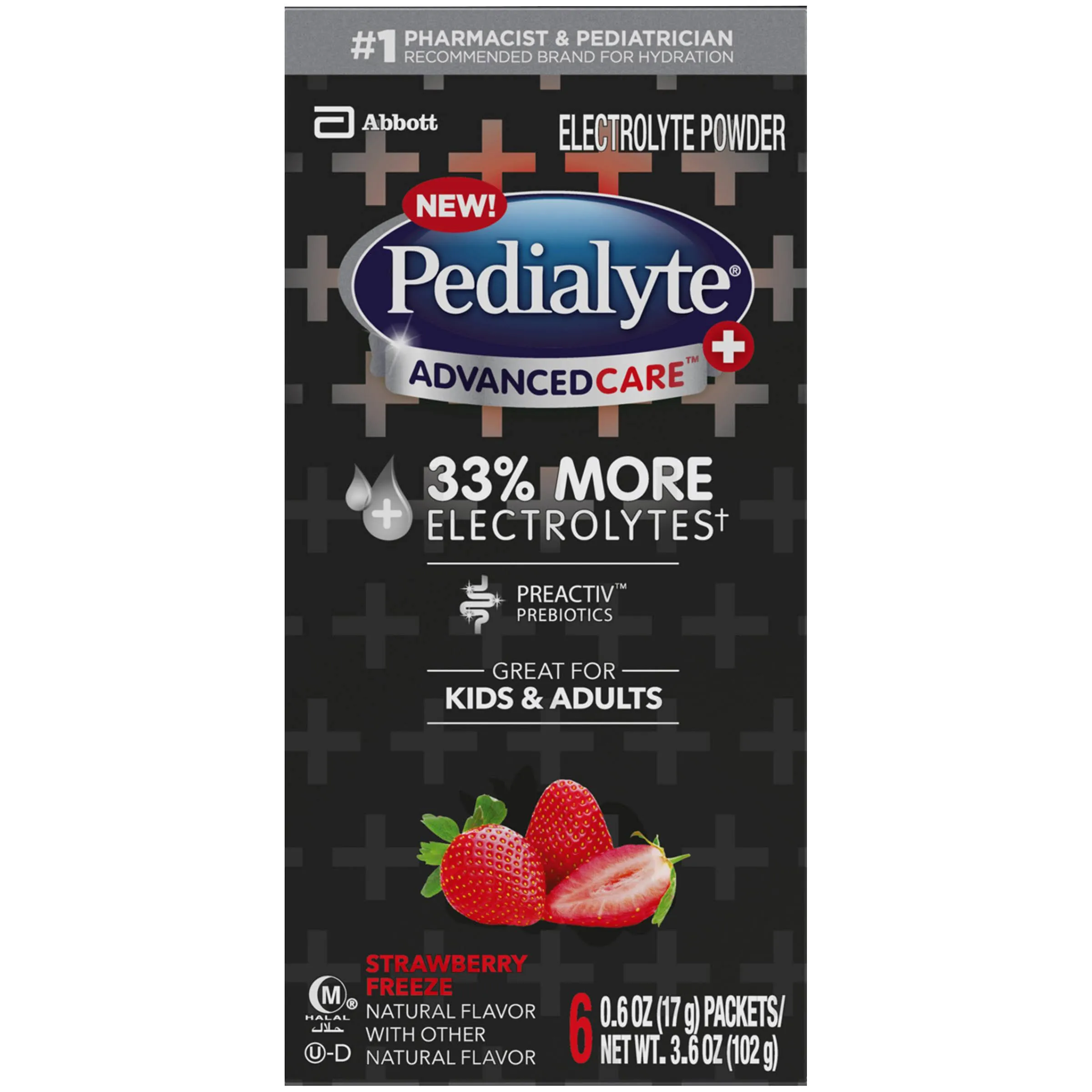 Pedialyte Electrolyte Powder Strawberry Freeze