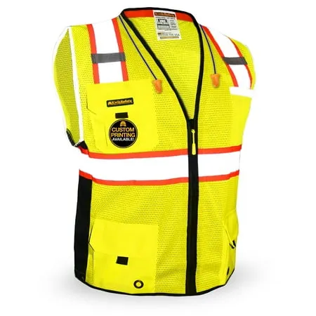 Pacific Men's 3M High Visibility Safety Vest with Pockets (10 Pockets)