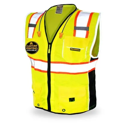 KwikSafety (Charlotte NC) CLASSIC Safety Vest (JUMBO Pocket) Class 2 ANSI OSHA High Visibility Reflective Heavy Duty Mesh Zipper HiVis Construction Work Gear HiViz Men Women | Yellow 2X-Large