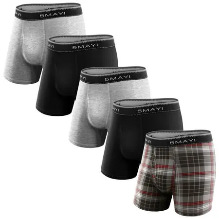 Natural Feelings Mens Underwear Boxer Briefs Cotton Underwear For Men Pack 5 Pack