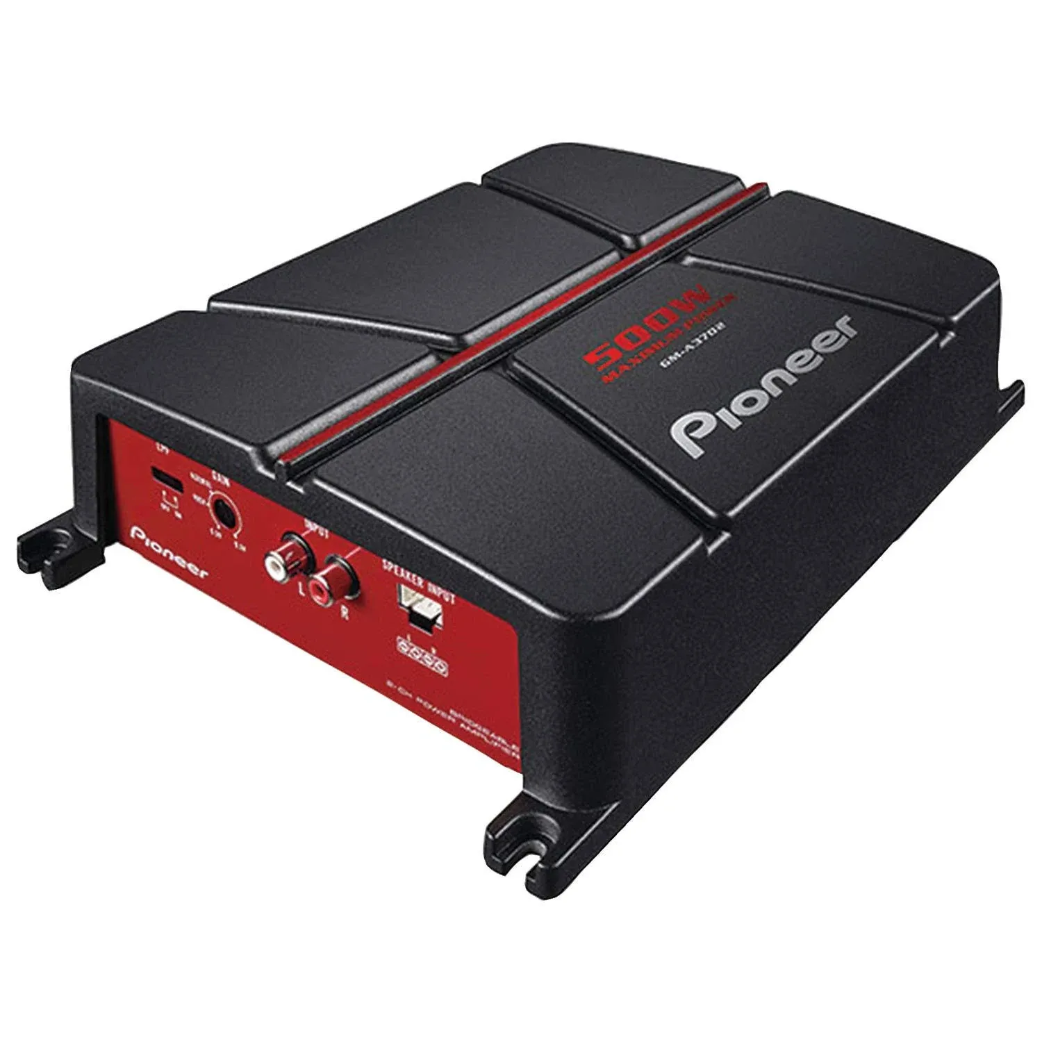 Pioneer GM-A3702 2-Channel Class A/B Car Amplifier – 500 Watts Maximum Power Output, 60 Watts RSM, Class AB Amp Technology, Selectable Low-Pass Filter, Preamp & Speaker Level Inputs, Black and Red