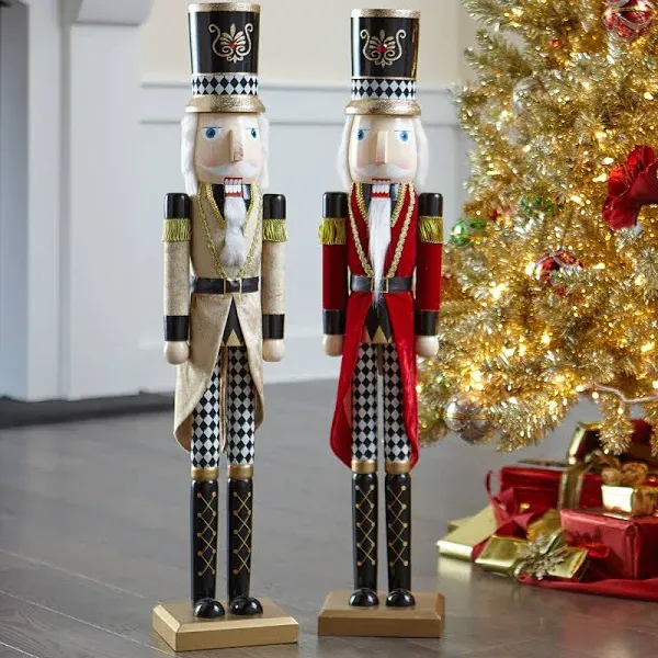 BrylaneHome 36" H Wooden Nutcracker - Red