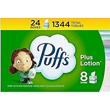 Puffs Plus Lotion Facial Tissues, 24 Cubes, 56 Tissues Per Box