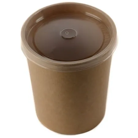 50 ​Pack Disposable Soup Cups, 16 oz Disposable Kraft Paper Bowls with Vented Lids, Paper Soup Cups, Kraft Paper Containers for Food, Paper Food Cups for Dessert Soup Ice Cream