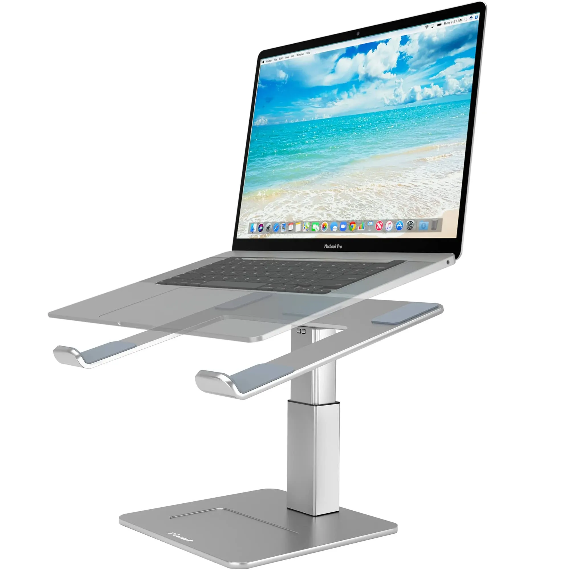 Adjustable Laptop Stand for Desk – Adjustable Height Adjustable Angle Laptop Computer Stand for Desk - Aluminium Metal Laptop Riser - 11” to 17” inch Mac MacBook Pro Air Dell HP - Space Gray