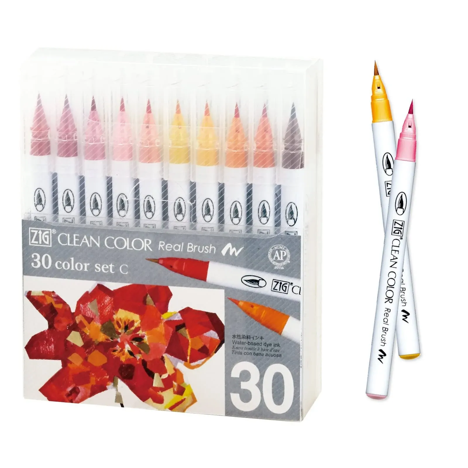 Kuretake Brush Pen ZIG Clean Colorreal Brush 30color RB-6000AT/30VC From Japan