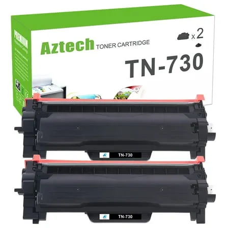 TN760 TN-760 TN730 Toner Cartridge: 2 Pack High Yield Black Compatible for Brother TN 760 Toner for Dcp-l2550dw MFC-L2710DW HL-L2395DW HL-L2350DW