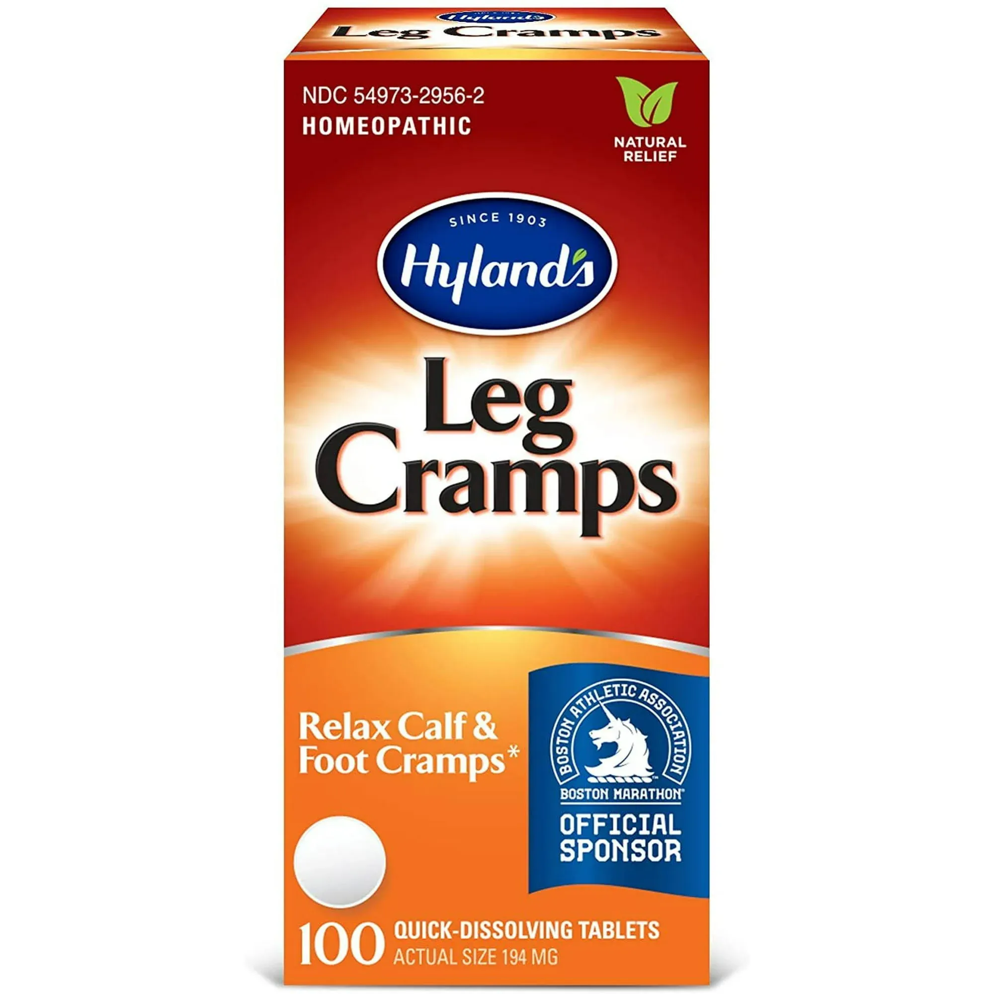 Hyland’s Naturals Leg Cramp Tablets, Natural Relief of Calf, Leg and Foot Cramp, 100 Count