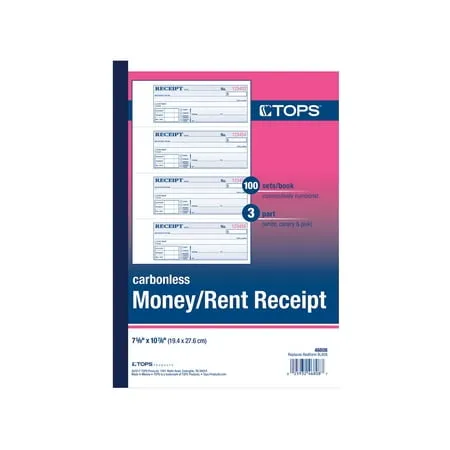 Tops Money/rent Receipt Books