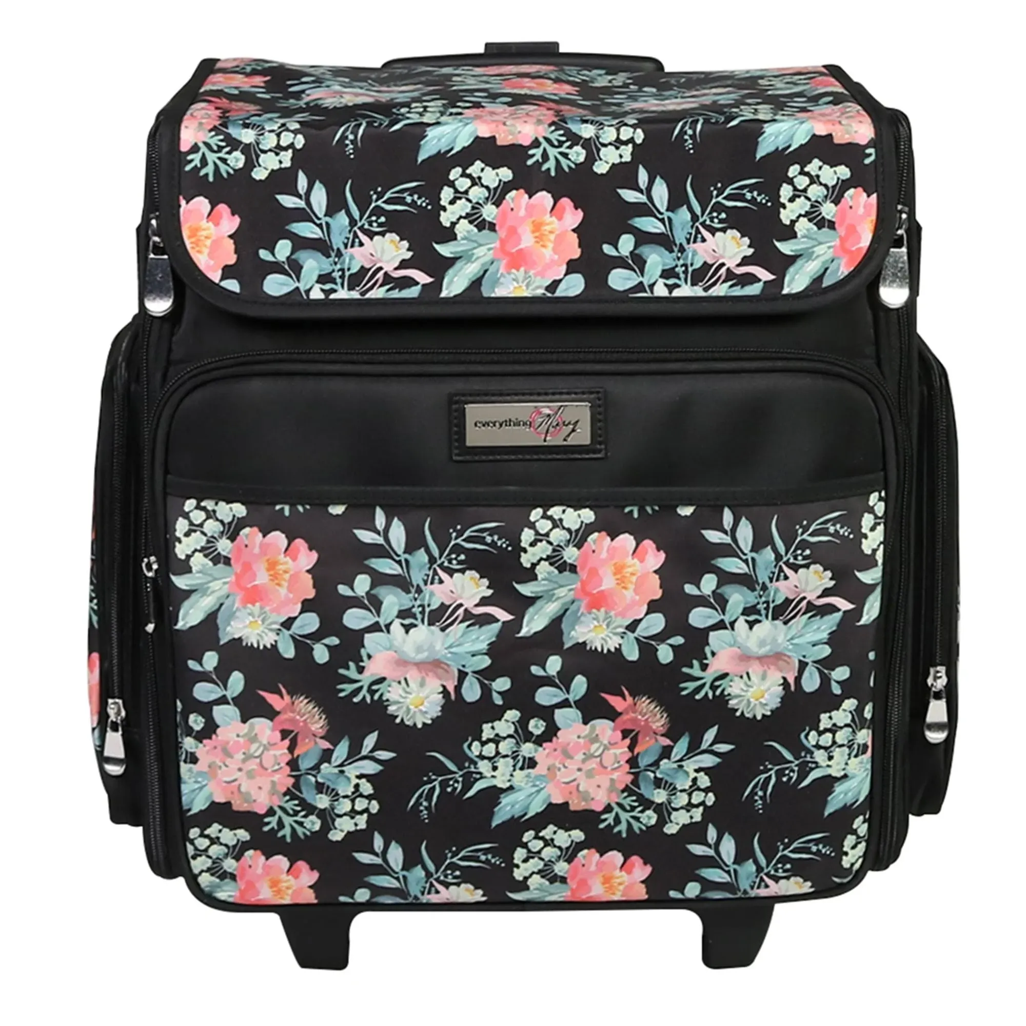 Everything Mary Collapsible Rolling Craft Bag, Flowers, Size: Standard