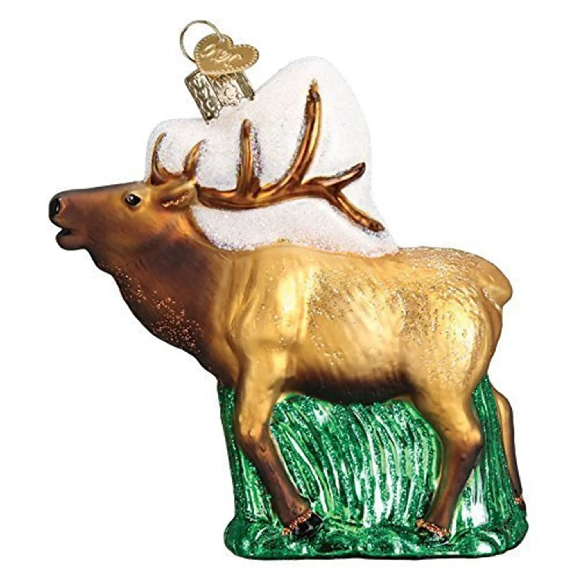 Elk Glass Ornament, 4", #OWC 12502